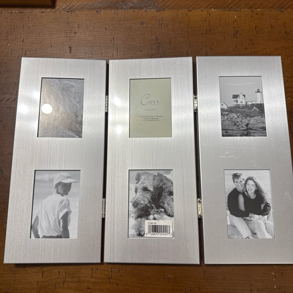 Carr Silver Accents Picture Frame Set 2.5”x3.5” openings for 6 photos